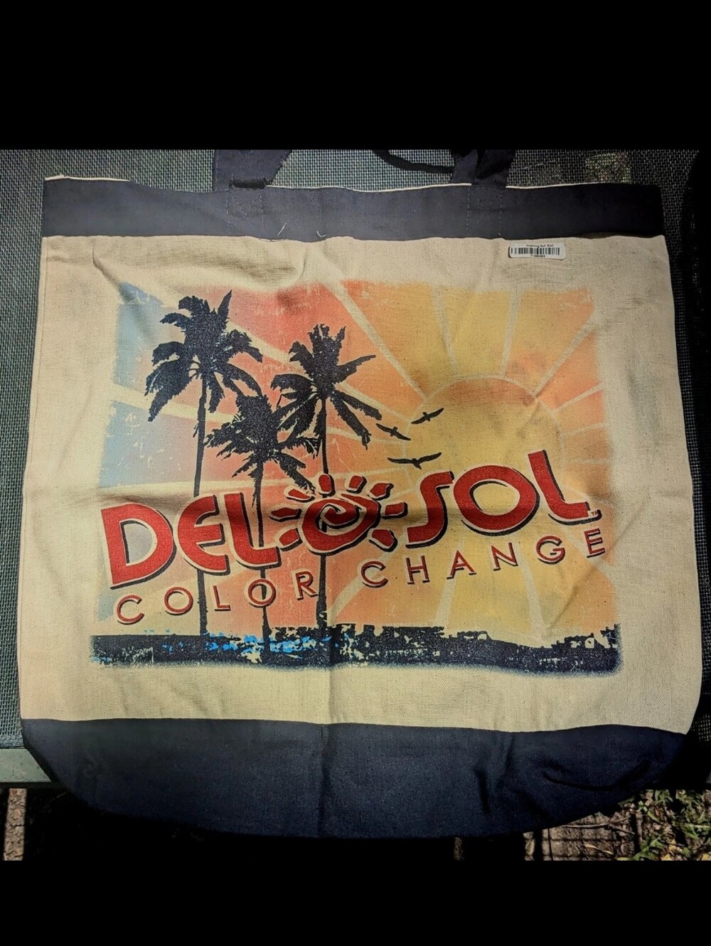 DEL SOL Color Changing Tote Bag Canvas 17" Travel Shop Farmers Market Festival